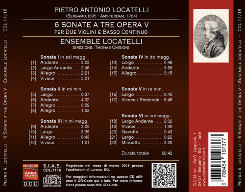 Pietro Antonio Locatelli, Sei sonate a tre Op.V - immagine 2