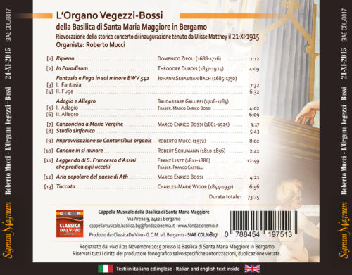 L'ORGANO VEGEZZI BOSSI della Basilica di Santa Maria Maggiore in Bergamo - immagine 2