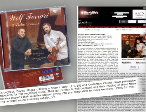 MusicWEB – Davide Alogna, Costantino Catena – Wolf-Ferrari: 3 violin sonatas