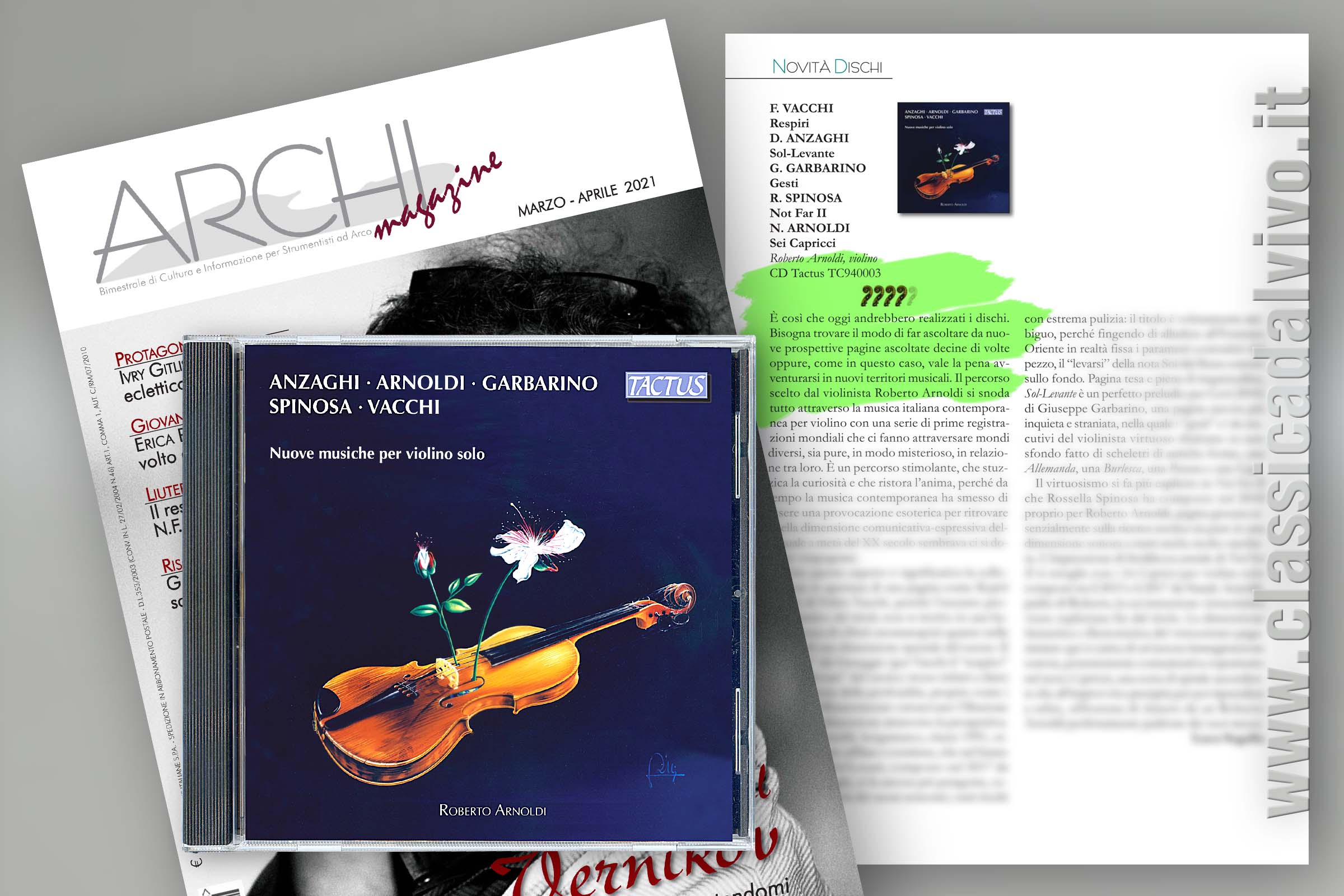 Roberto Arnoldi - Nuove musiche per violio solo - Archi Magazine 2021
