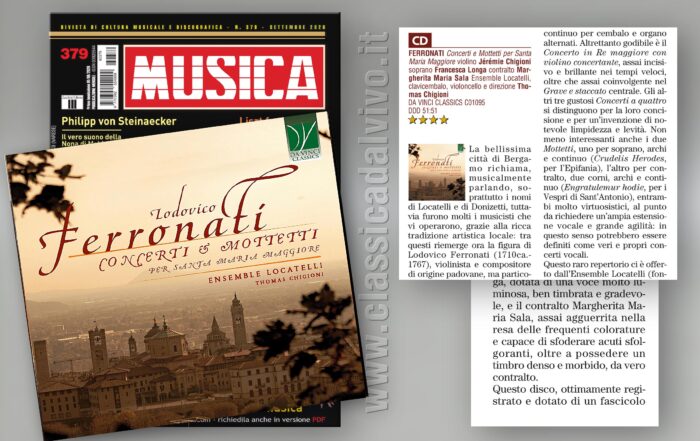 Recensioe Rivista Musica - Ensemble Locatelli - Loodovico Ferronati